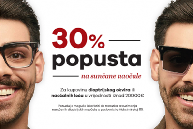 30% popusta na sunčane naočale