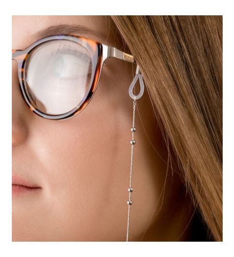 Lančić za naočale - srebrne karike i kuglice