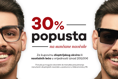 30% popusta na sunčane naočale