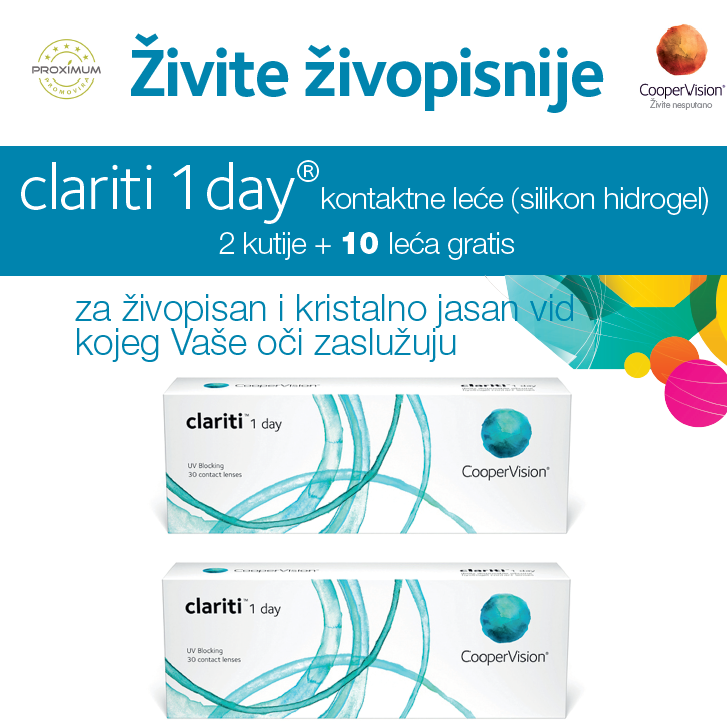 clariti® 1 day kontaktne leće – za živopisan i kristalno   jasan vid kojeg Vaše oči zaslužuju                             